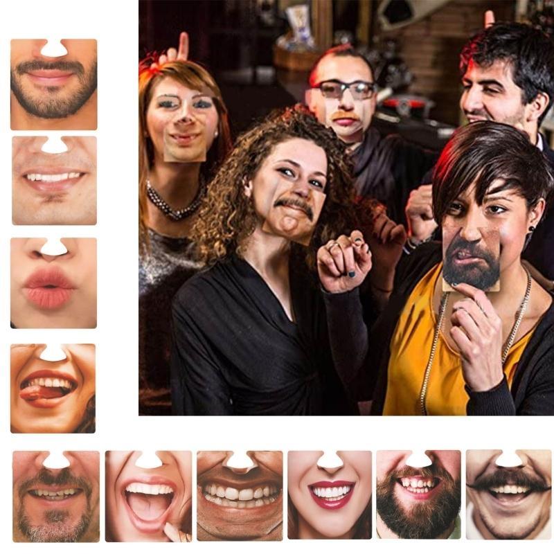 

Set of 10 Entertaining Face Cover Cup Mats Set Fun Face Cup Pad Unique China Mainland