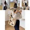 Cute Plush Teddy Bear Large Capacity Shoulder Bag Cozy Lambswool Tote For Girls