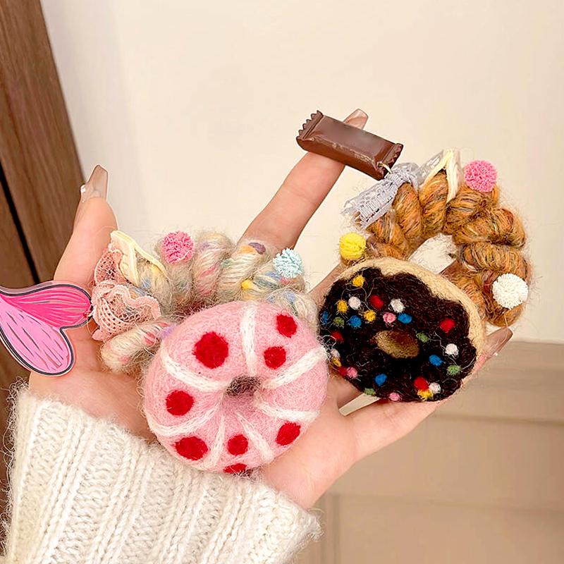 1Pc Elastic Headband Winter Plush Hair Accessories Ponytail Felt Hair Rope Updo Spiral Headband Hair Accessories