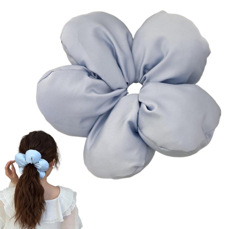 Aesthetic Scrunchies Elastic Puffy Flower Hair Rope Wedding Party Beach Headwear Big Bun Elastic Hair Tie Hair Elastic
