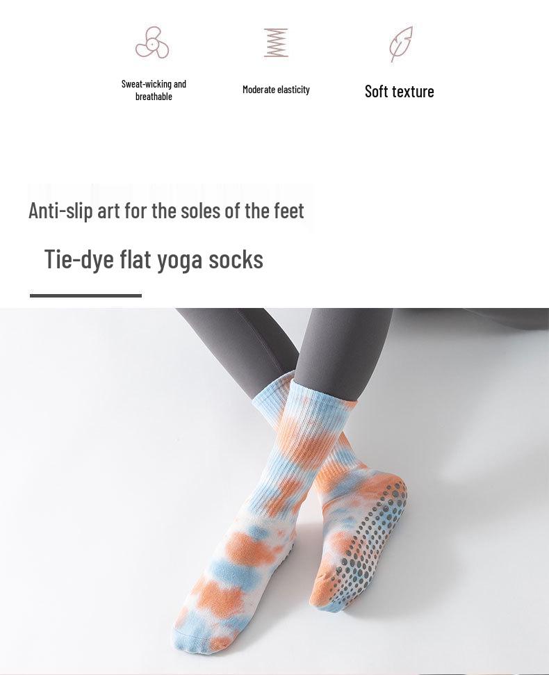 Tie-dye Non-slip Sweat-absorbent Yoga Pilates Aerobics Dance Socks