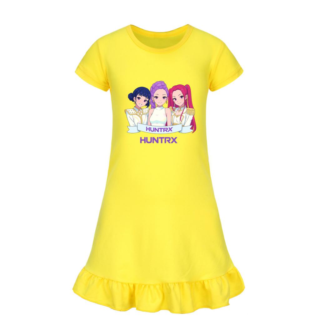 5026 Kids Girls Mira Zoey Rumi Printed Ruffle Short Sleeves Casual Dress