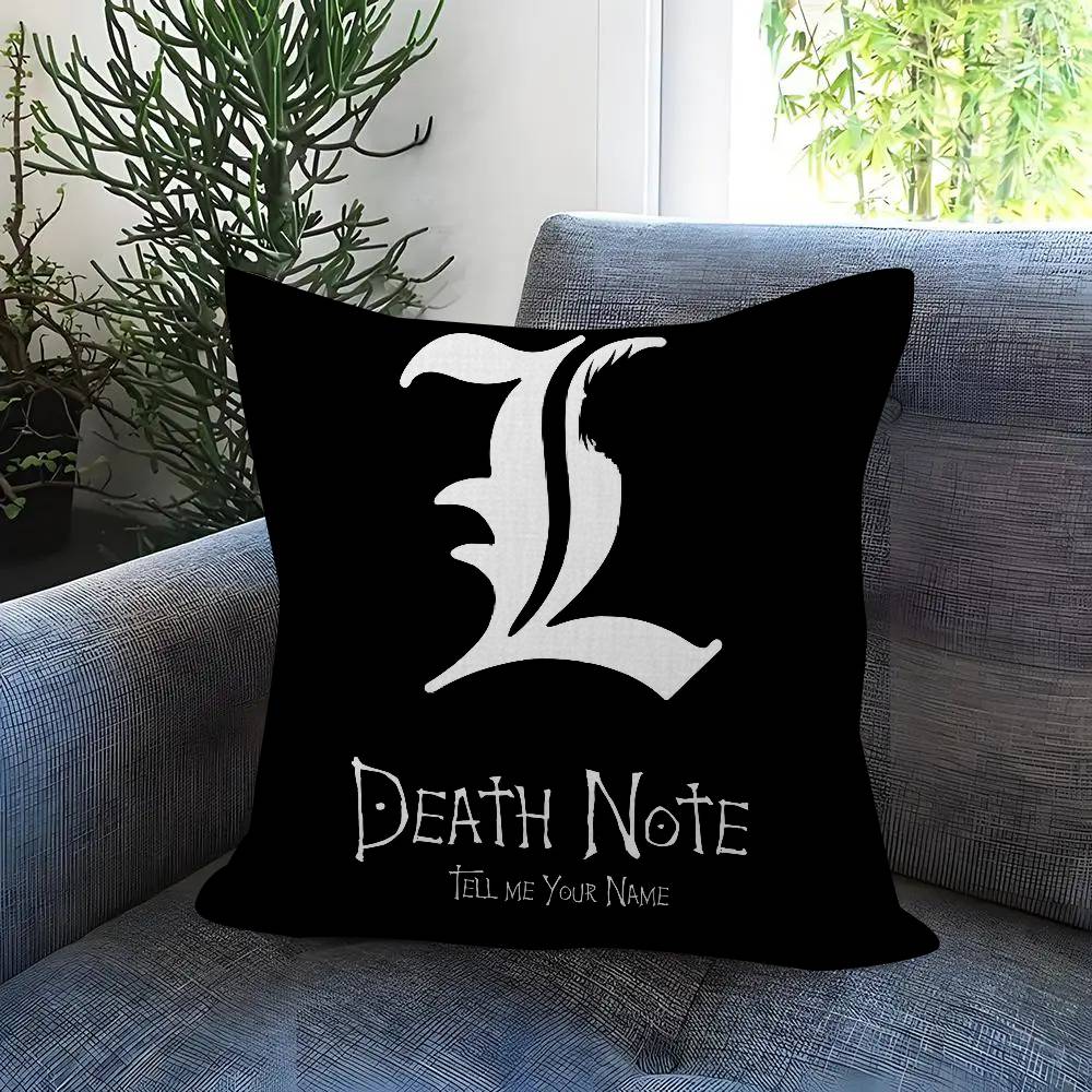 Anime Death Note Hororr Double-Sided Printed Pillow Cover Short Plush Suitable Living Rooms Bedrooms Sofas Throw Cushion Cover