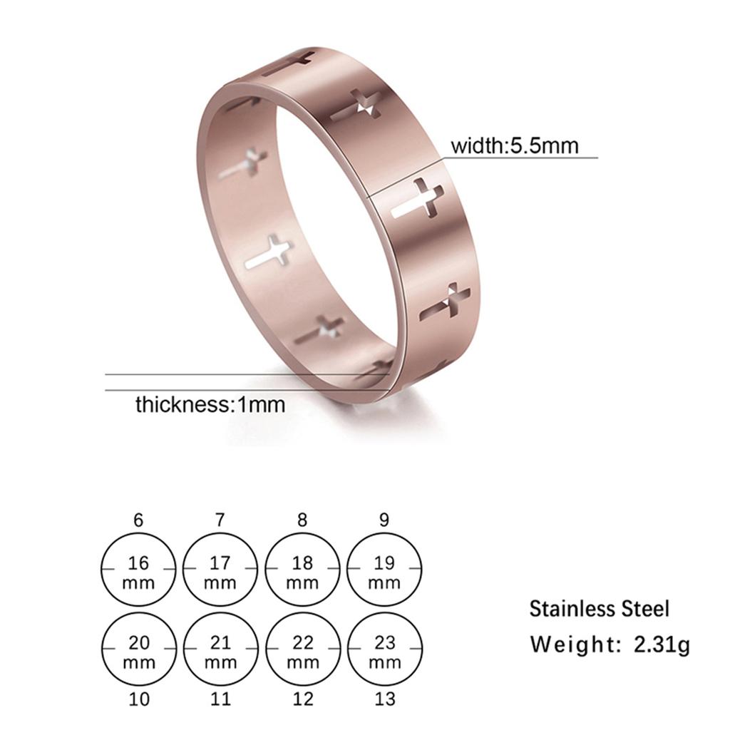 Classic Christian Cross Rings for Women Men Stainless Steel Jesus Supernatural Protection Amulet Jewelry Party Gifts