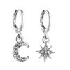 Asymmetrical Star & Moon Rhinestone Earrings - Korean Fashion Trend for Women