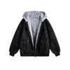 Unisex Winter Dicke Fleece-gefütterte Baumwolljacke Mit Kapuze Warmer Übergroßer Parka In Einfarbig Herren Damen