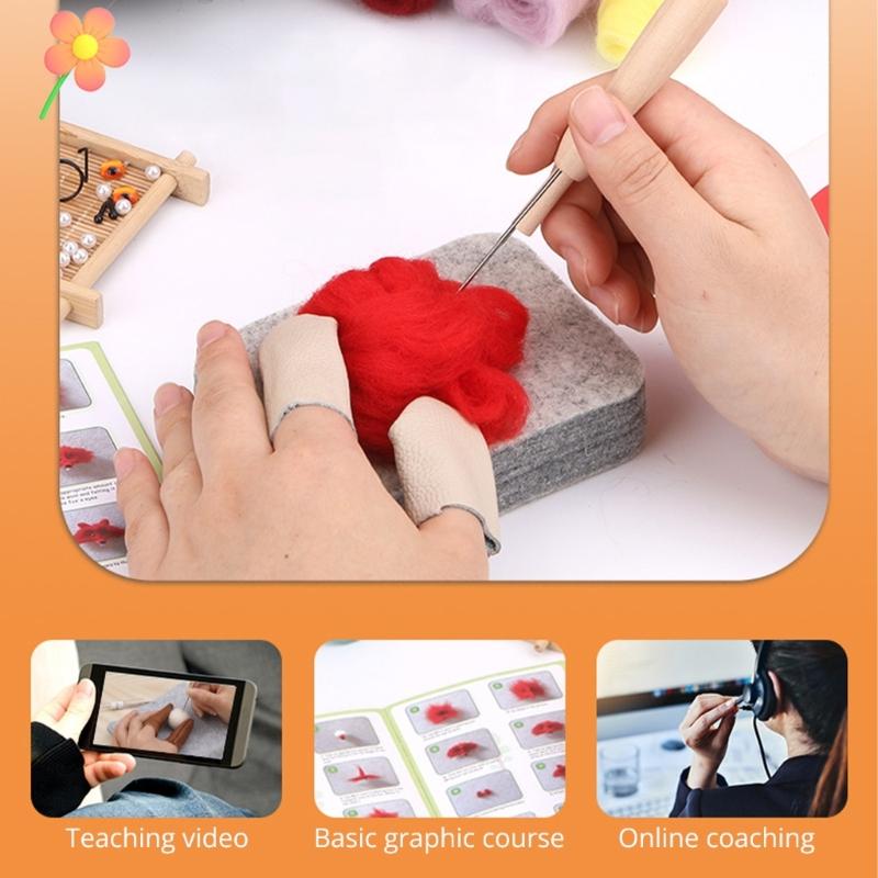Lovely Animal Frame Needle Felting Starter Kits Needle Felting Kits Felting Needle Set Needle Felt Pad for Craft