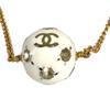 Chanel 98P Soccer Ball Logo CC CC Mark Chain Necklace Metal White/Gold