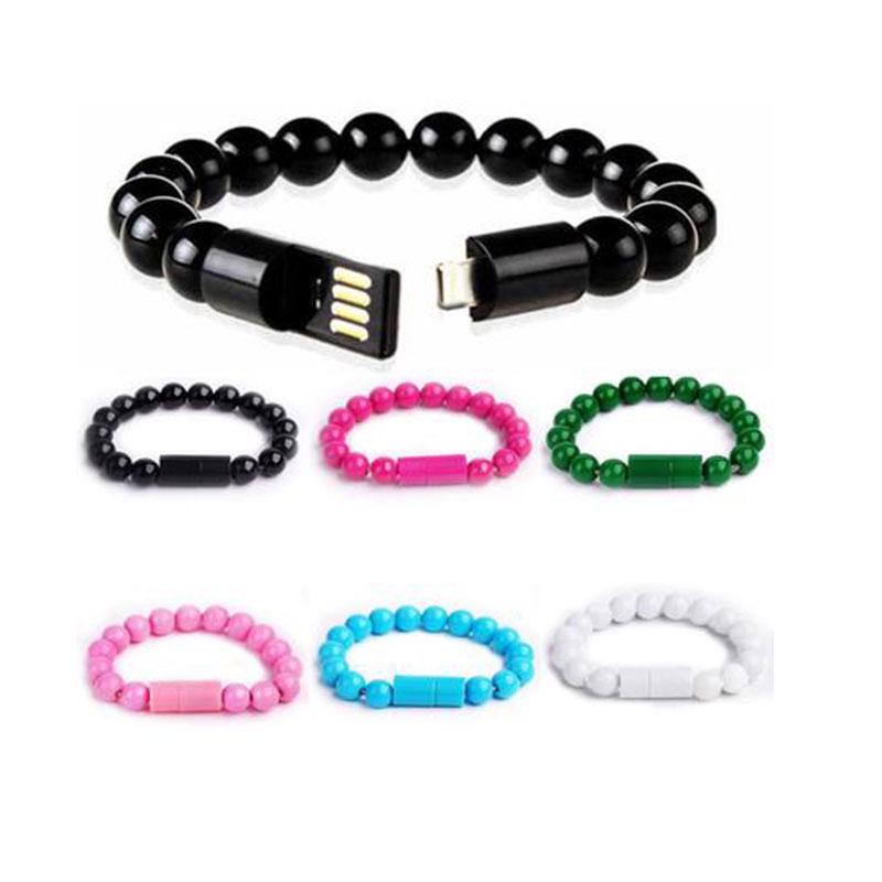 Buy 8Pin Creative USB Data Cable Bead Bracelet Charger For IPhone