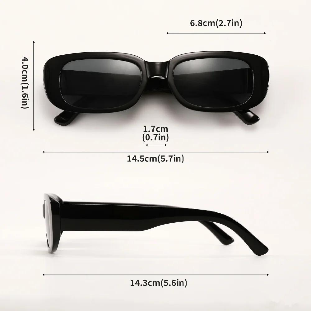 Vintage Black Square Sunglasses Woman Luxury Brand Small Rectangle Sun Glasses Female Gradient Clear Mirror Oculos De So