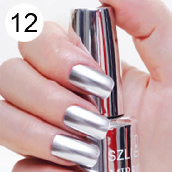 18ml Lasting Solid Color Metallic Mirror Effect Nail Art Polish Varnish Decor