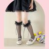 Breathable Lace Sweet Socks for Kids Feature Lovely Bowknot Edges, Lovely Girls In Tube Socks for Summer Outfits