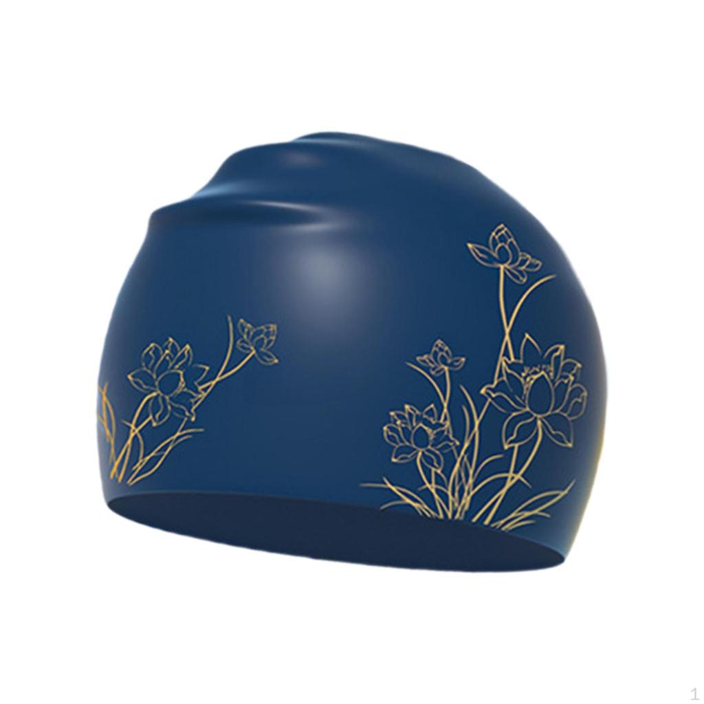 Silicone Swim Cap Bathing Easy Put On and Remove Study Soft Swimming Hat for Water