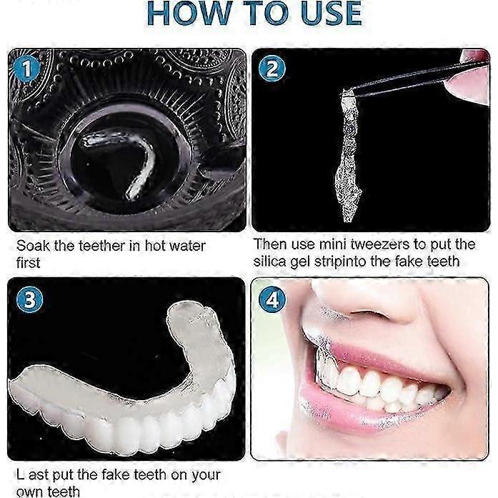 Instant Veneers Dentures Fake Teeth Braces Whitening Cosmetic Tooth Covering Snap on Smile Teeth Top and Bottom Clip