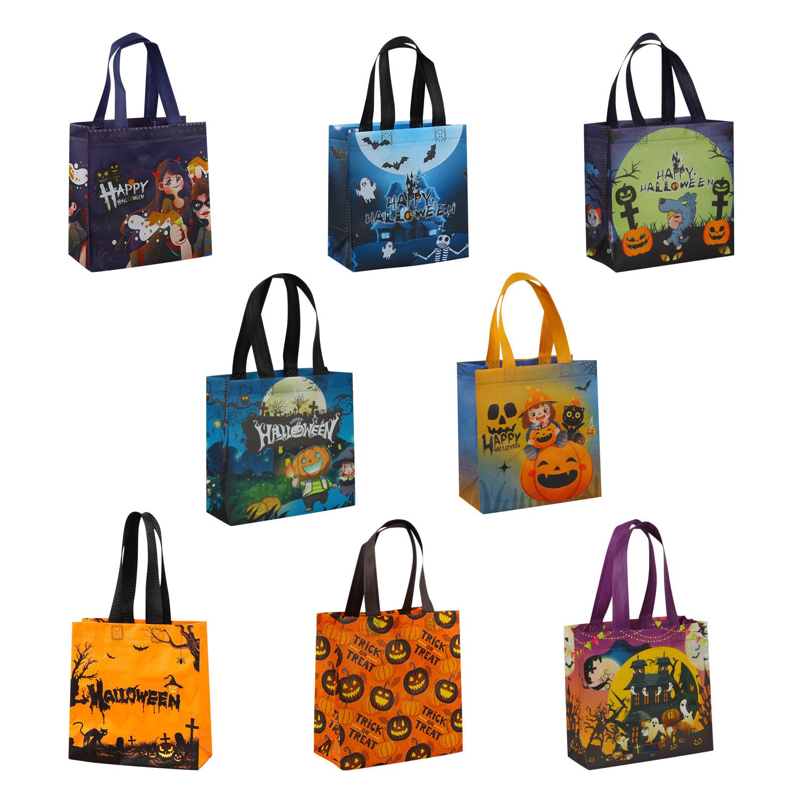 

Halloween Tote Bag Color Printed Three-dimensional Hot Candy Shopping Bag With Laminated Woven Non-woven Fabric Bag One Size