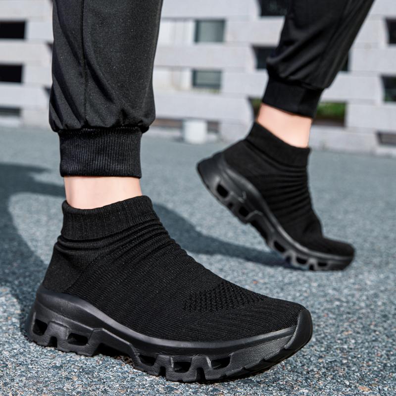 Couples Knitted Casual Sports Shoes Light Elastic Walking Jogging Shoes Men Women Breathable Socks Shoes Big Size 36-47