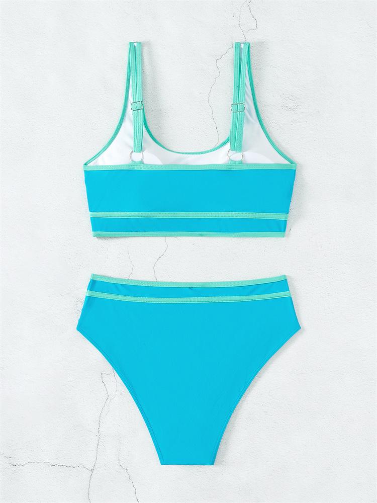 Bikini Damskie Kostium Kąpielowy Wysoki Stan 2024 Nowy Jednolity Zestaw Bikini Seksowne Stringi Strój Kąpielowy Dwuczęściowy Letni Strój Plażowy Kostium Kąpielowy Damski
