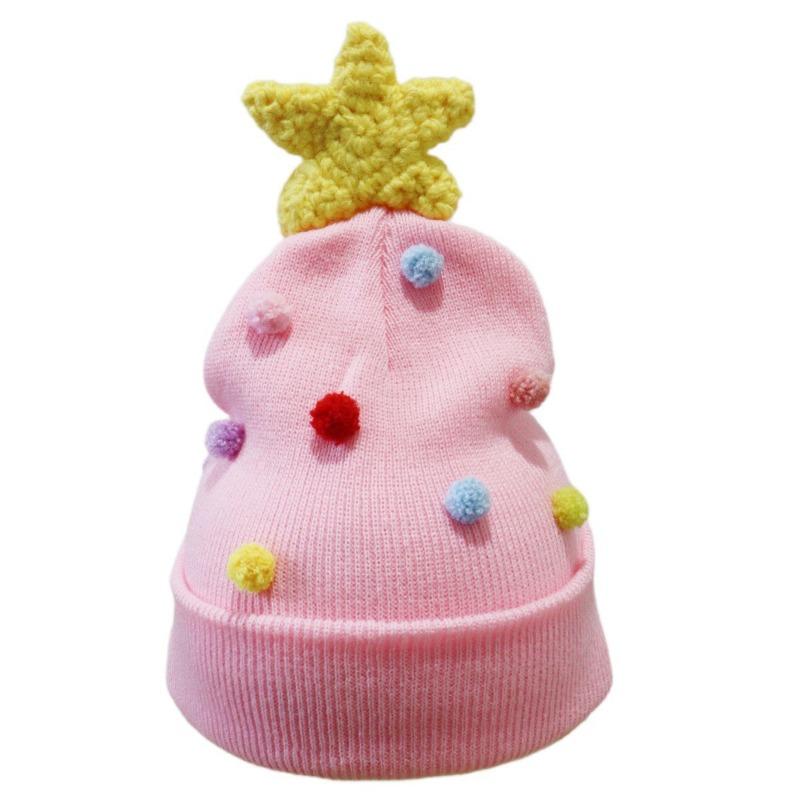

Шапка-ёлка ручной работы шерстяная шапка милая осенне-зимняя теплая отворотная вязаная шапка мужская и женская праздничная вечеринка рождественская шапка one size fits all розовый