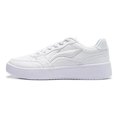 Li Ning Sycee Slip Resistant Cushioning Abrasion Resistant Height Increasing Low Top Skateboard Shoes Men's White AGCT339-6