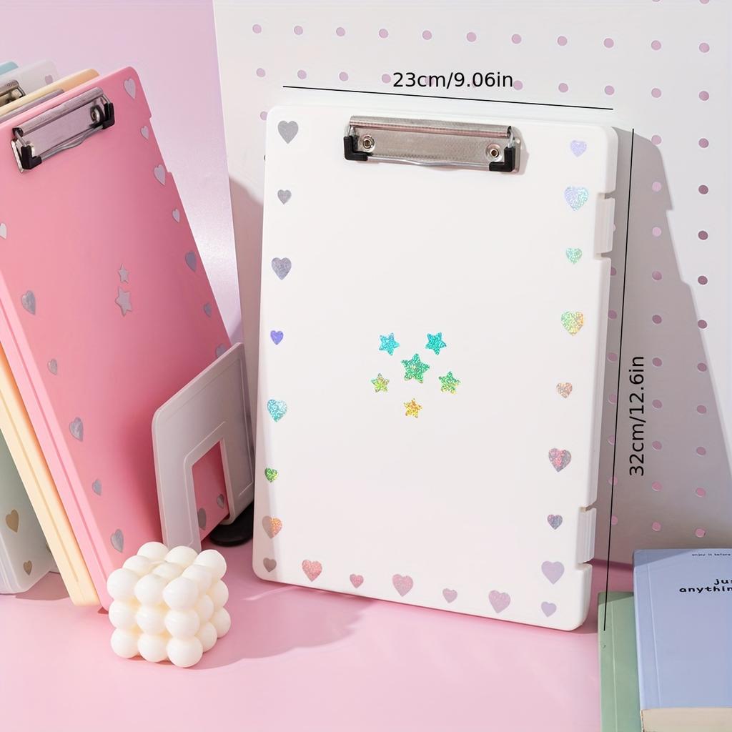 A4 File Folder Organizer Box - Durable PP Material, Large Capacity for Student Exams, Writing Pads, Test Papers,stickers