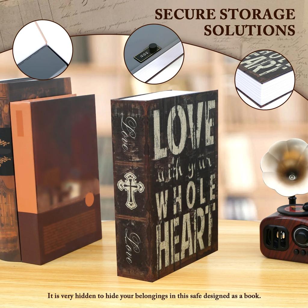 Diversion Book Safe Storage Box, Dictionary Secret Safe Can with Security Combination Lock, Diversion Book Hidden Safe