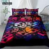 3D Skull Duvet Cover Set Colorful Skull Gothic Watercolor Tie Dye Comforter Cover Microfiber Sugar Skull Queen Size Bedding Set