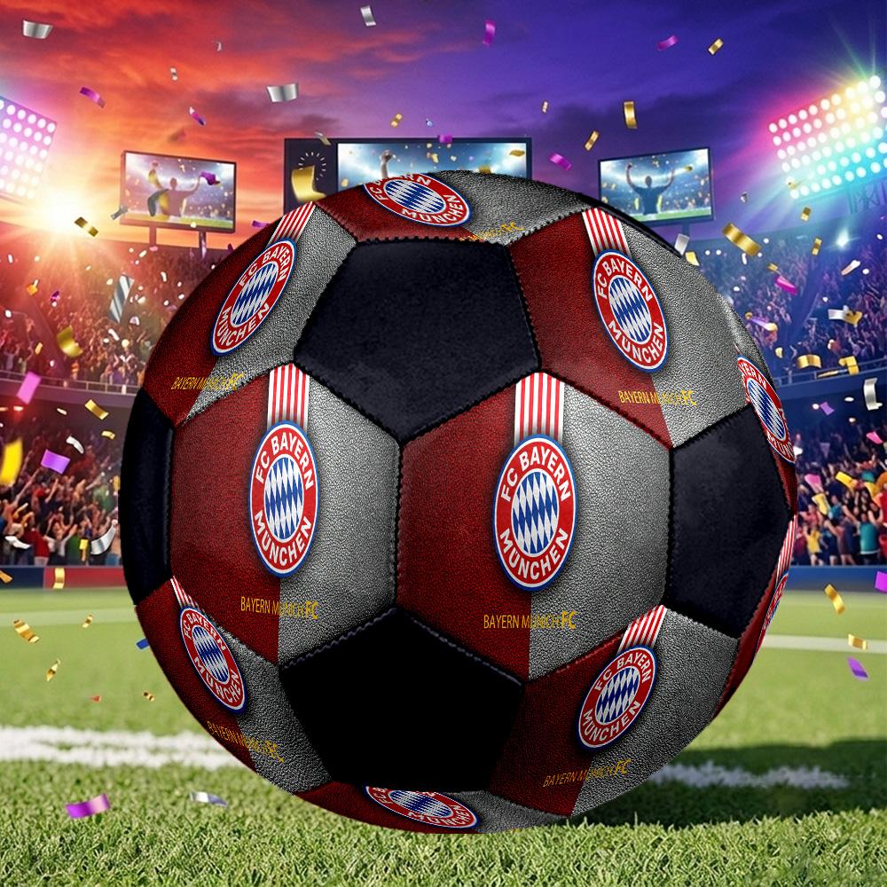 1pc Bayern Munich Crest Standard Size 5 Soccer Ball, Durable Game Soccer Ball for School Park Training & Daily Entertainment Zq7141