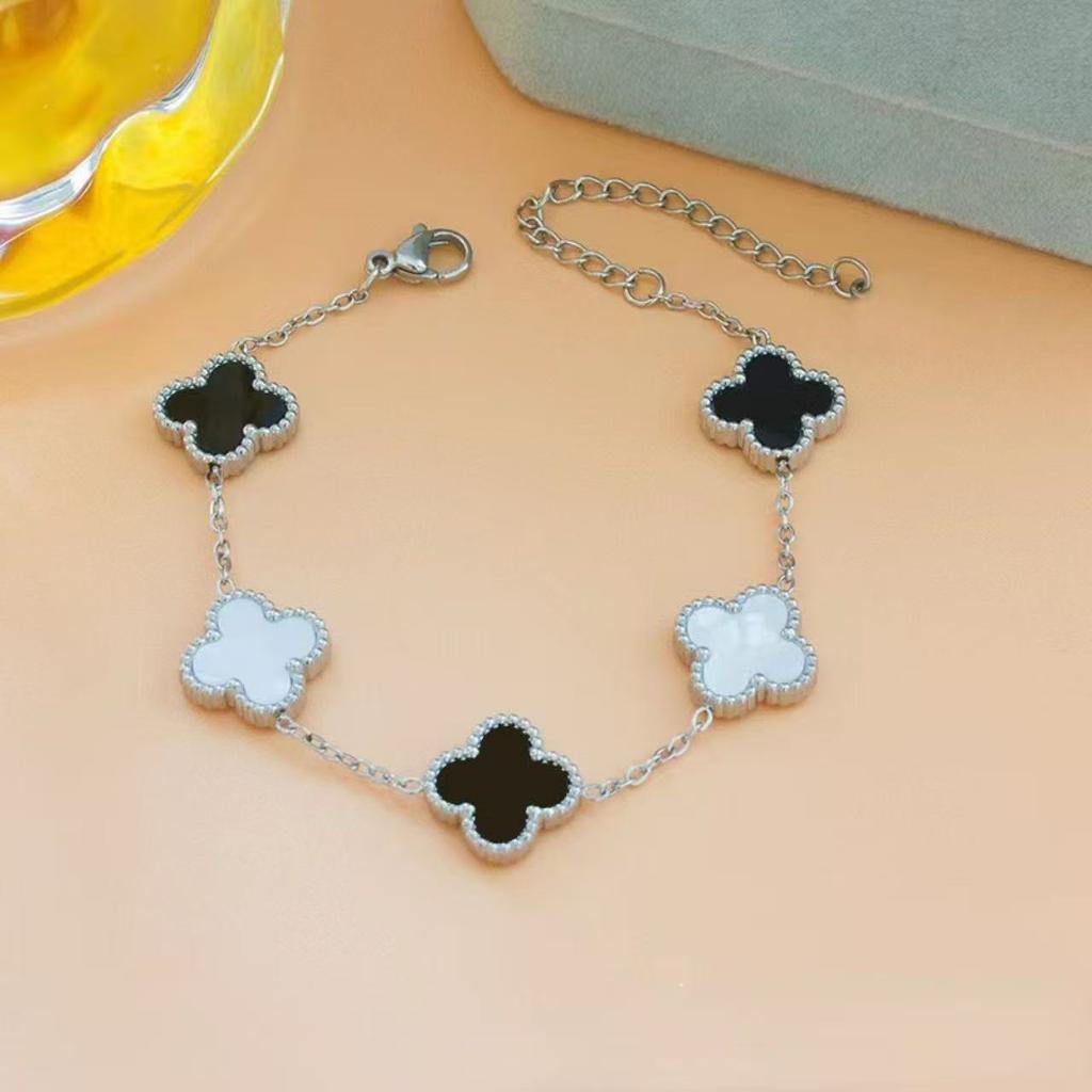 Módní náramek s řetízkem z titanové oceli ve tvaru jetele, luxusní dárek ke Valentýnu a ke Dni matek