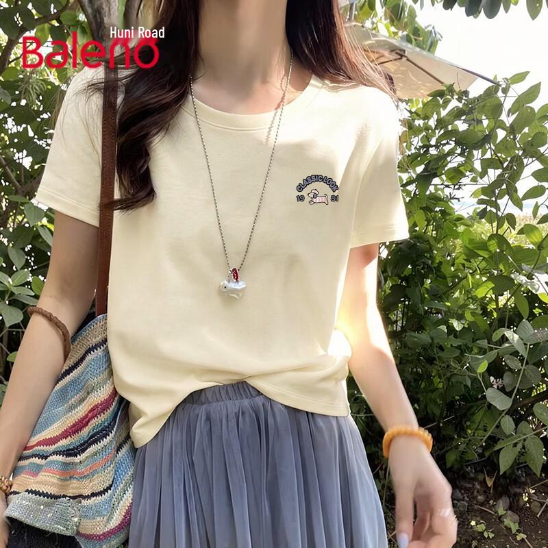 Baleno Women s Slim Fit Crew Neck Short Sleeve T-Shirt S