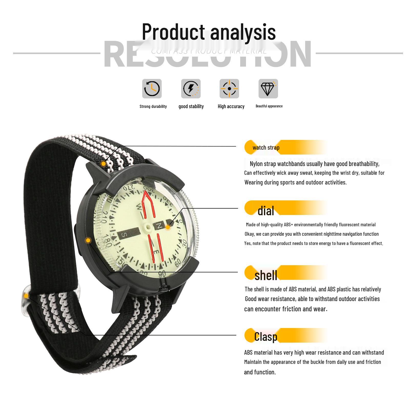 Outdoor Diving Wristwatch with Luminous Compass and Strong Magnetic Features P306 Main Image