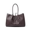 Portable Handmade Cowhide Woven Bag Niche Versatile Style Underarm Casual Fashion Large Capacity Shoulder Tote Bag