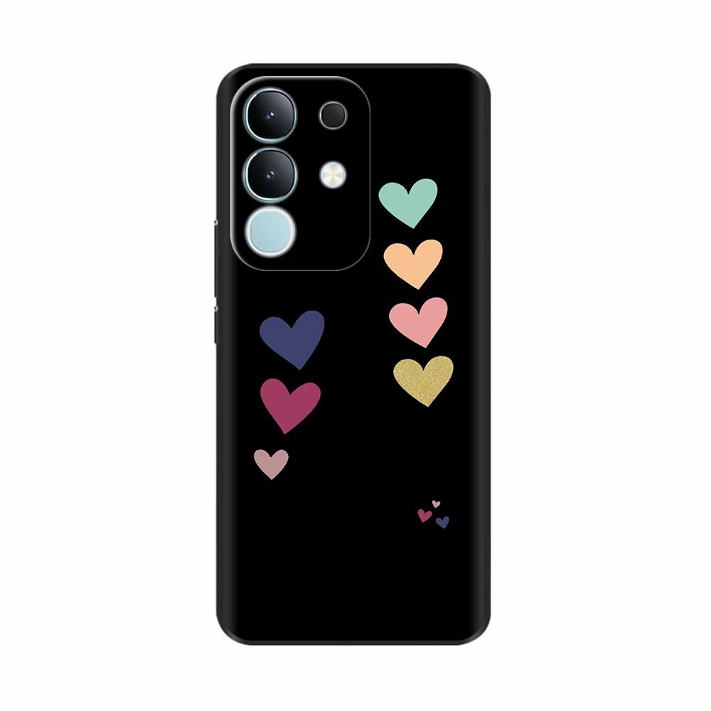For Vivo Y29 4G Black Back Cover Fashion Flower Butterfly Painting Case Soft TPU Silicone Fundas For Vivo Y29 4G Protect Cover