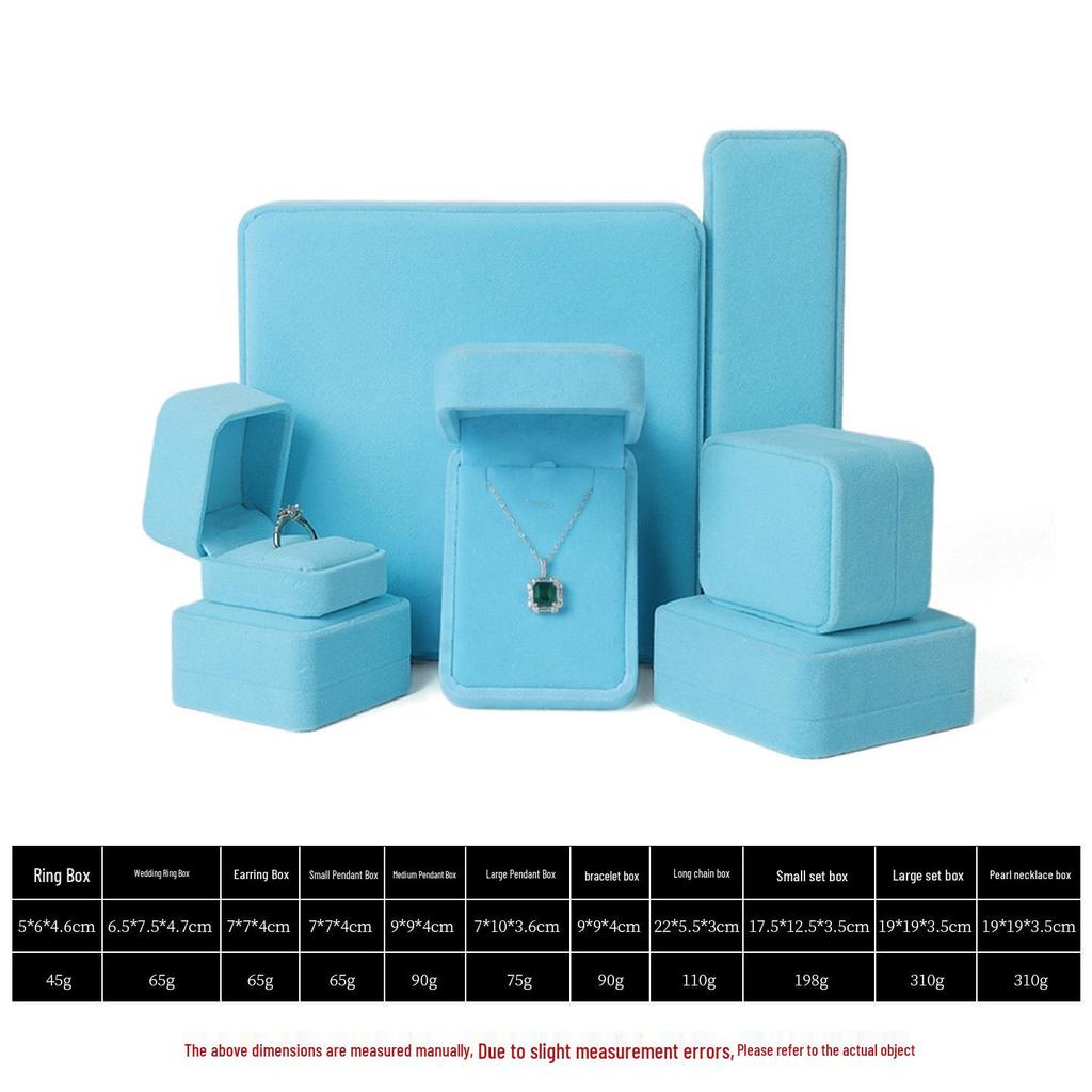 Velvet Jewelry Box with Rounded Corners - Ring, Necklace, Bracelet, Earring Storage