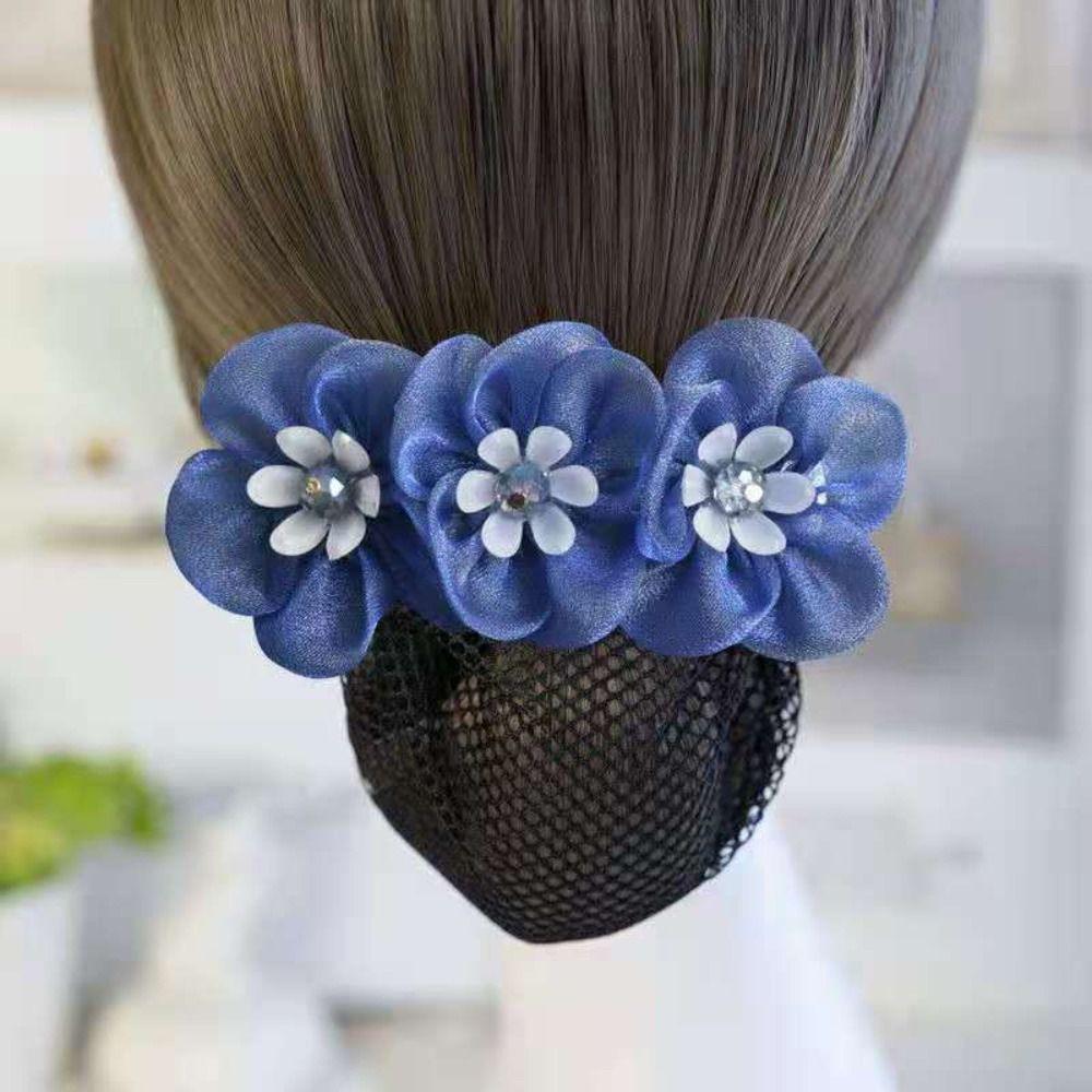 Korean Style Bun Snood Bead Hair Net Cover Vintage Flower Spring Clip  Ladies