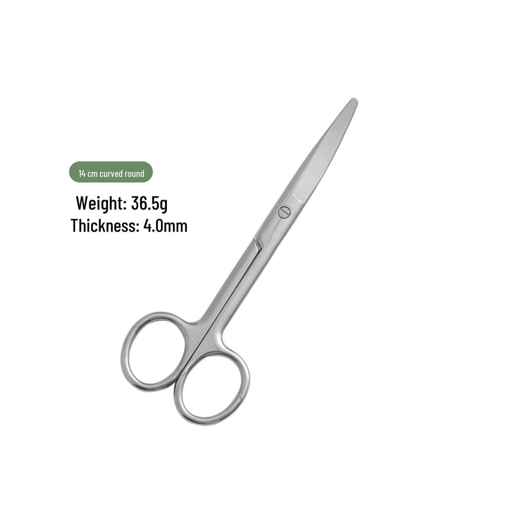 14cm Stainless Steel Curved & Straight Thickened Scissors for Lab, Beauty, Suture, and Gauze