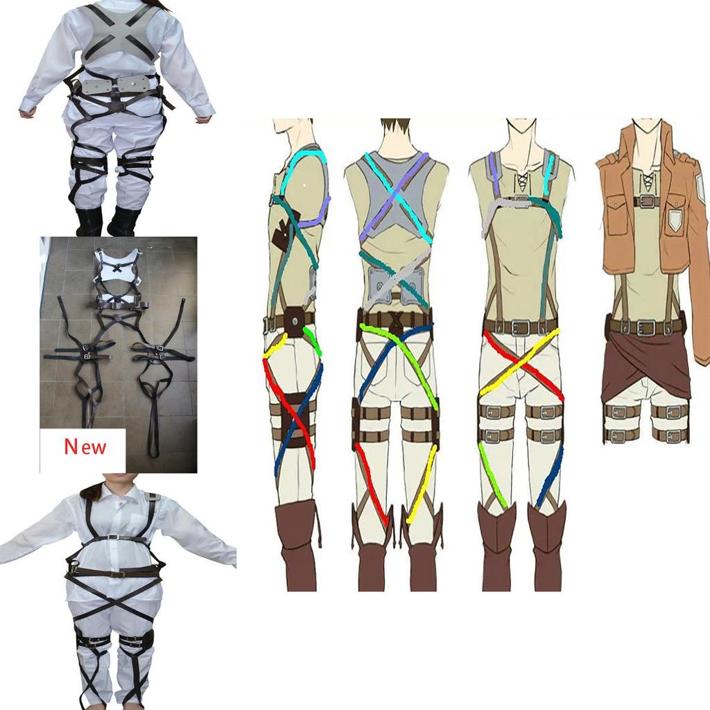 Hoogwaardige Attack on Titan Shingeki No Kyojin harnasriem voor stijlvolle cosplay