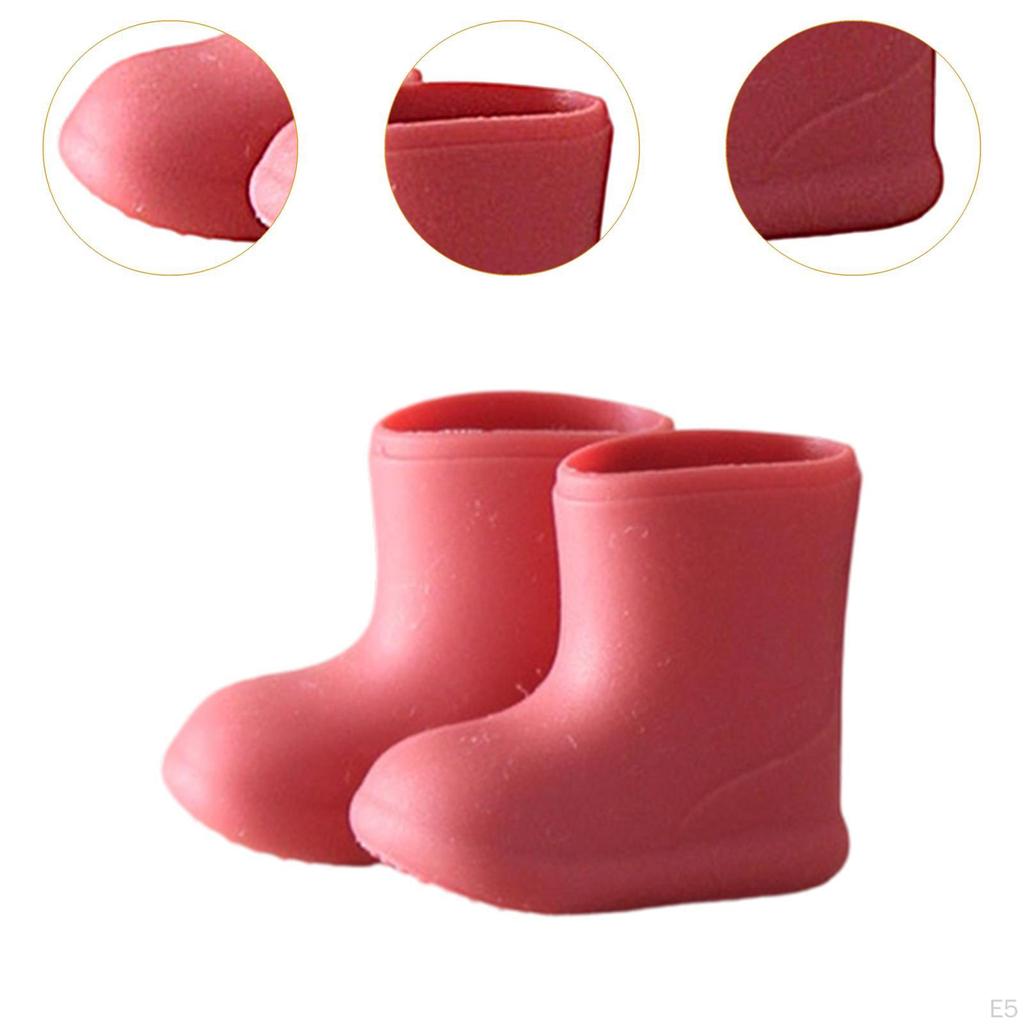 Doll Rain Boots Shoes Dolls Accessories Silicone Soft for 1/12 BJD Stylish Photo Prop Stable
