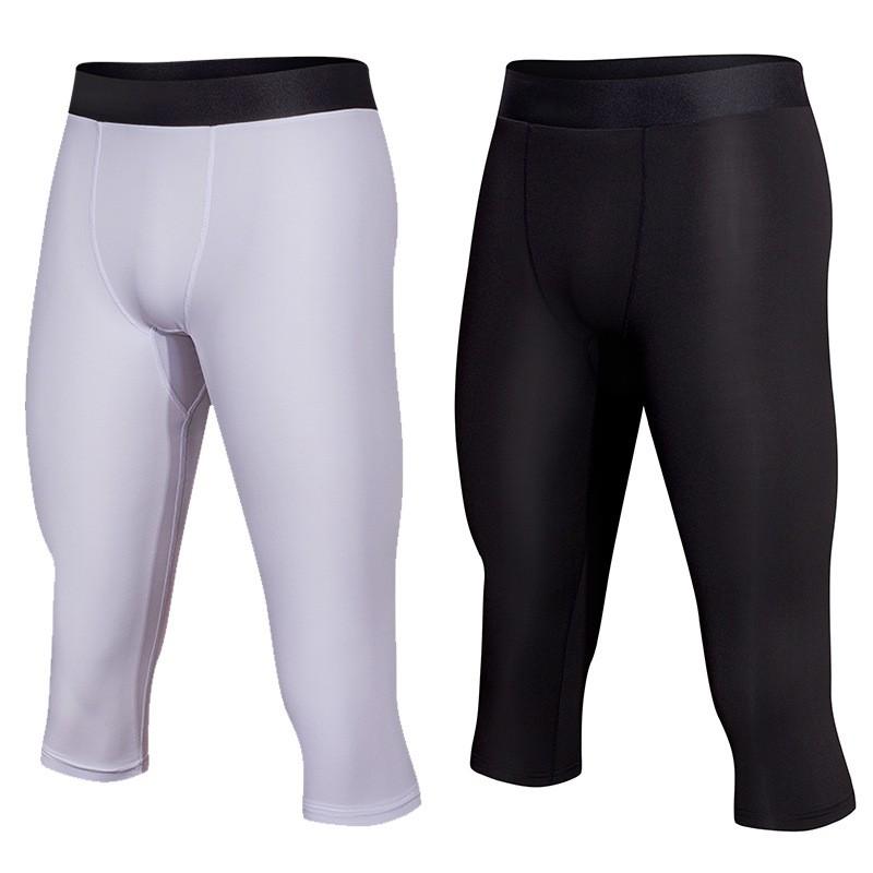 Herren Kompressions 7/8 Länge Trainingshose Atmungsaktiv Schnelltrocknend Sport Leggings Laufen Fitnessstudio Radfahren