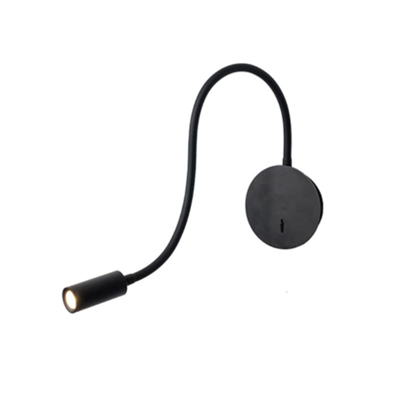 

Night Light 3W Generation Creative Nordic Simple Lamp for Reading Hidden Kinkiet (Black, No Plug)