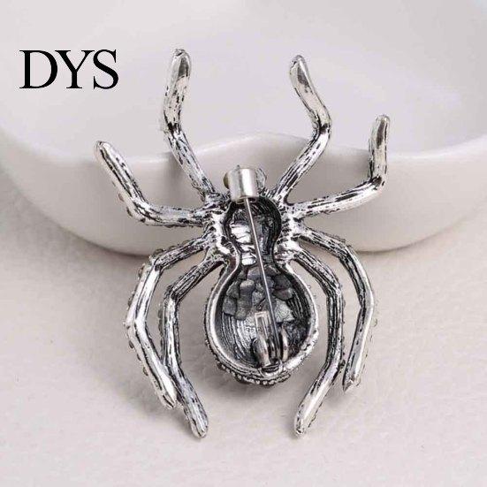Vintage Women Rhinestone Inlaid Spider Brooch Pin Bag Badge Lapel Jewelry Gift