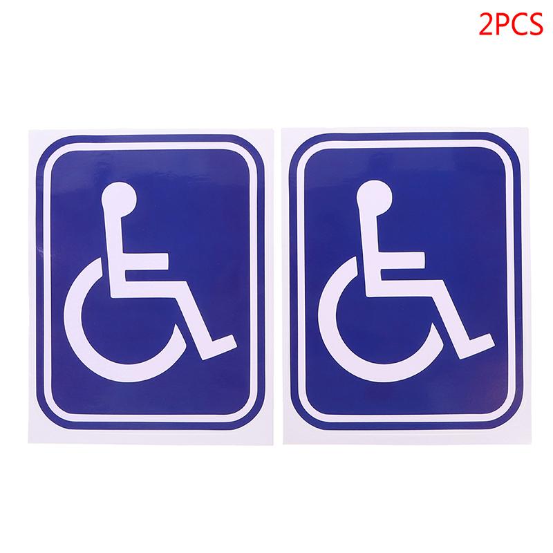 2Pcs Disabled Sign Disability Mobility Parking Car Sticker Pvc Decal For Auto