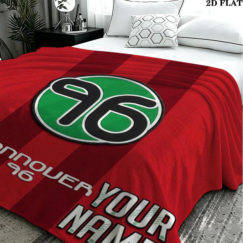 1PC Hannover 96 Custom Name Patterned Flannel Blanket Suitable For All Seasons for Home Decor Warmth and Comfort Gifts Holiday Present