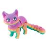 3D Printed Cat Ornament Articulated Cat Figurine with Flexible Joints Desktop Pet Cat Fidget Toy for Stress Relief Kids Adults Gift