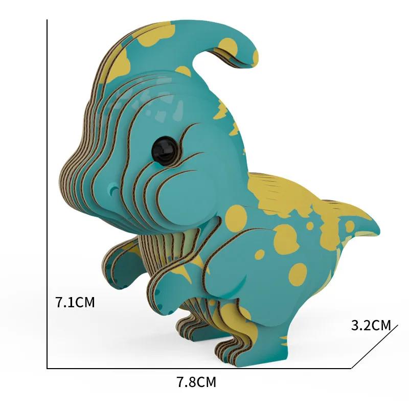 3D DIY Dinosaur Paper Puzzle Handmade Assembly Animal Stickers Interest Hand on Ability Toys Sets for Children Kids Crafts Gift