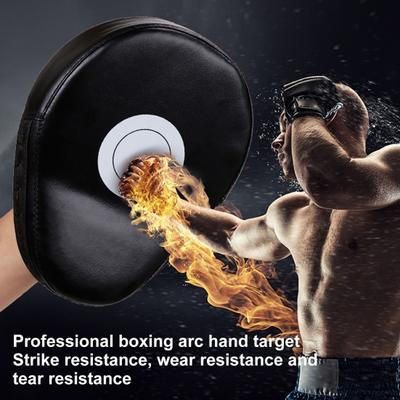 1 Pair Curved Focus Boxing Mitt Faux Leather Men Women Muay Thai Martial Arts MMA Sparring Training Punching Target Glove Hand Pads