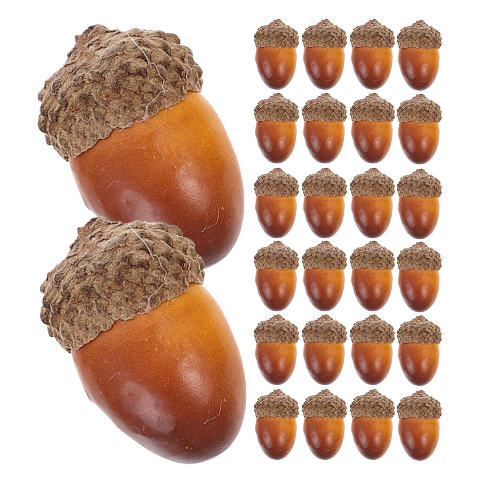

30pcs Realistic Faux Acorns with Caps Ornament for Fall Vase Filler DIY Crafts Thanksgiving & Christmas Table Centerpiece Decors