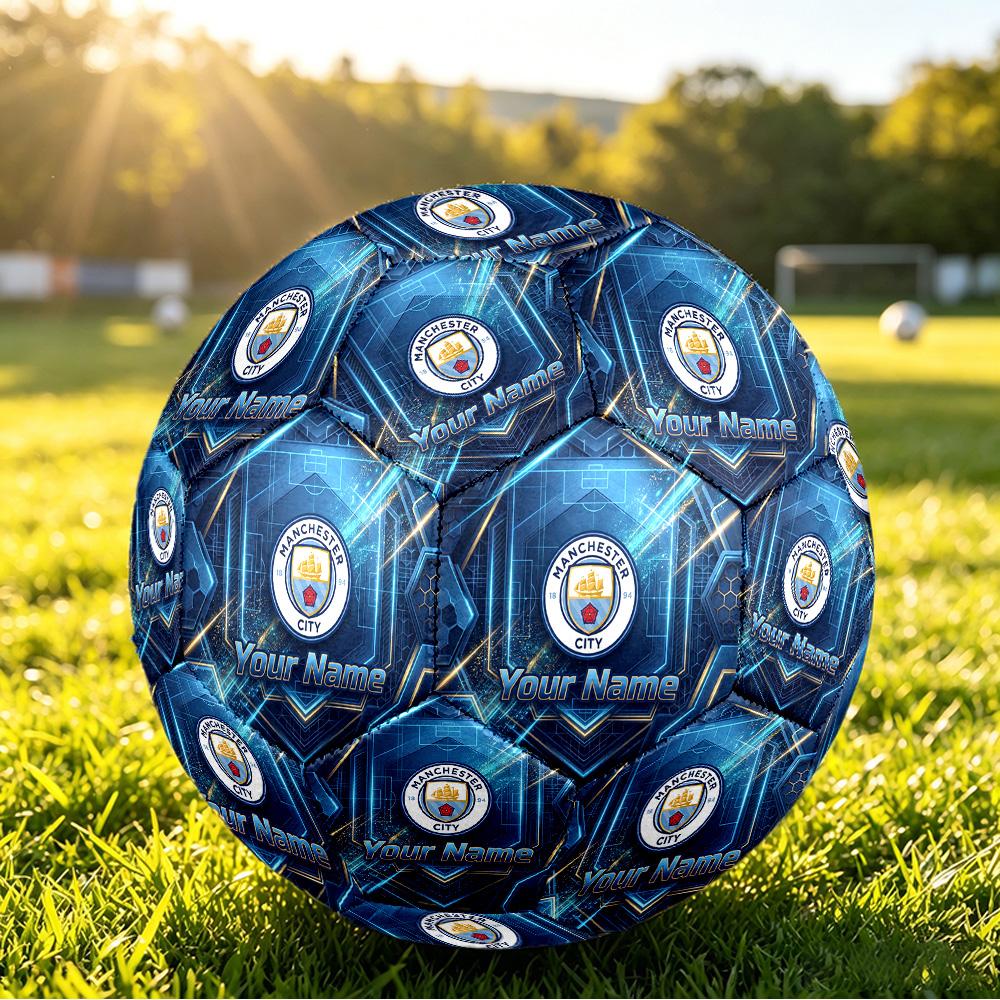 Personalized Size 5 Football Manchester City Pattern Outdoor Game Sports Ball Gift