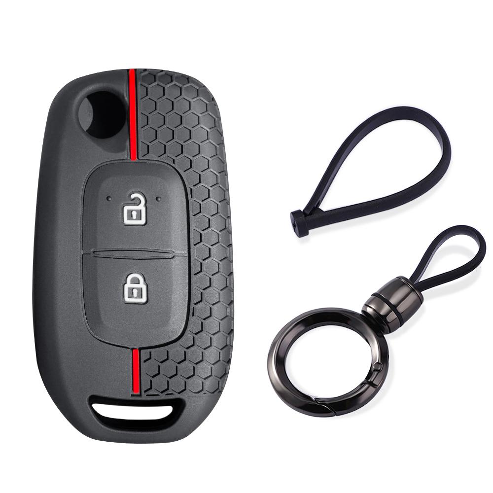 Silicone Key Cover Cap for Renault Logan 2 Captur Sandero Stepway Duster 2019 2020 2button Car Key Cover Case Car Accessories