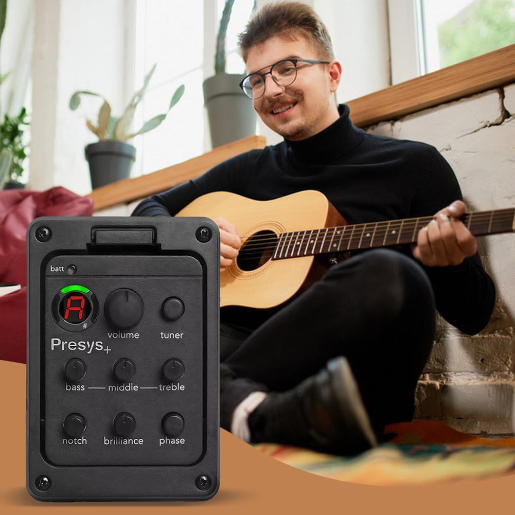 201 Piezo Pickup Onboard Preamp System 4 Band Acoustic Guitar Pickup Preamp EQ Tuner Onboard Preamps for Fishman Presys+