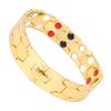 Magnet Therapy Bracelet Hexagon Design Improve Sleep Stylish Widen Titanium Steel Bracelets Jewelry